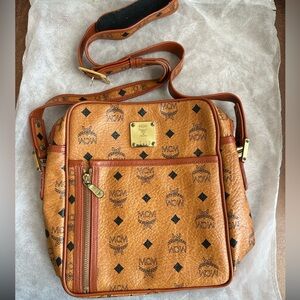 MCM Monogram Crossbody Shoulder Bag brown